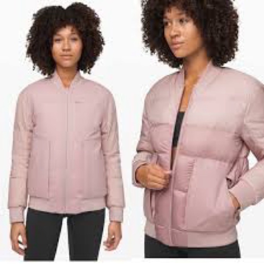 Lululemon Roam Far Wool Bomber Porcelain Pink